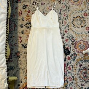 Lulus Midi White Dress with Bows